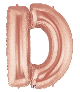 40" Foil Shape Megaloon Balloon Letter D Rose Gold
