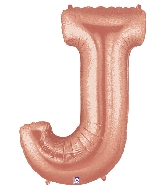 40" Foil Shape Megaloon Balloon Letter J Rose Gold