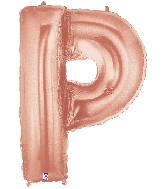 40" Foil Shape Megaloon Balloon Letter P Rose Gold