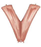 40" Foil Shape Megaloon Balloon Letter V Rose Gold