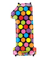 40" Mighty Bright Shape Polybagged Number 1 Balloon