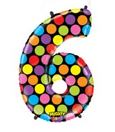 40" Mighty Bright Shape Polybagged Number 6 Balloon