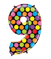 40" Mighty Bright Shape Polybagged Number 9 Balloon