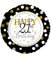 18" Happy 21st Birthday Foil Balloon
