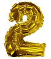 8" Airfill Only Gold #2 Shape Self Sealing Valve Foil Balloon