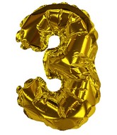 8" Gold #3 Shape Self Sealing Valve Foil Balloon