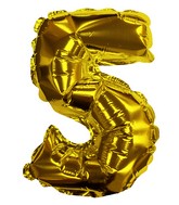 8" Airfill Only Gold #5 Shape Self Sealing Valve Foil Balloon