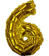 8" Gold #6 Shape Self Sealing Valve Foil Balloon