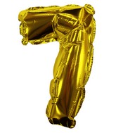 8" Gold #7 Shape Self Sealing Valve Foil Balloon