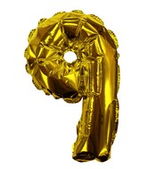 8" Gold #9 Shape Self Sealing Valve Foil Balloon