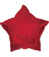 7" Dark Red Star Self Sealing Valve Foil Balloon
