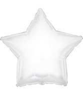 7" Airfill Only White Star Self Sealing Valve Foil Balloon