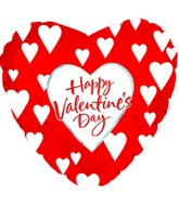 9" Happy Valentine's Day Hearts Red Airfill Only With Valve Mylar Balloon