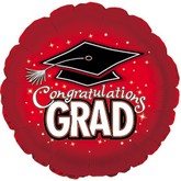 18" Congratulations Grad Red