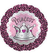 17" Cheetah Princess Crown Balloon Packaged