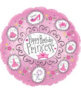 18" Happy Birthday Princess Foil Balloon