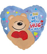 17" Get Well Hug Dazzeloon Balloon Packaged