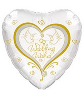 18" Wedding Wishes Two Doves Balloon