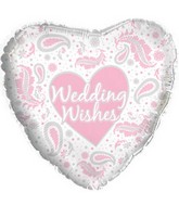 18" Wedding Wishes Paisley Pink Balloon