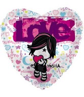 18" Yosha White/ Pink Mylar Love Balloon (Spanish)