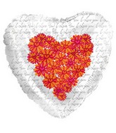 9" Airfill I Love You Hearts & Daisies M80