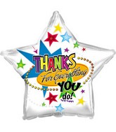 17" Thanks For Everything Star Packaged Balloon