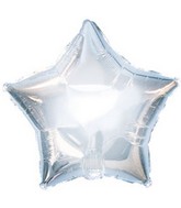 9" Airfill Only Silver Star Balloon