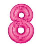 40" Large Number Balloon 8 Pink