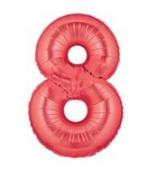 40" Large Number Balloon 8 Red