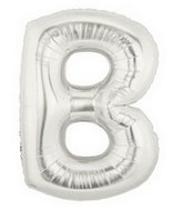40" Megaloon Large Letter Balloon B Silver