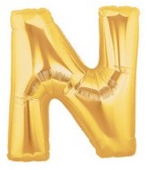 40" Megaloon Large Letter Balloon N Gold