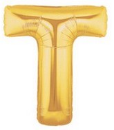 40" Megaloon Large Letter Balloon T Gold