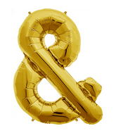 34" Ampersand - Gold Foil Balloon
