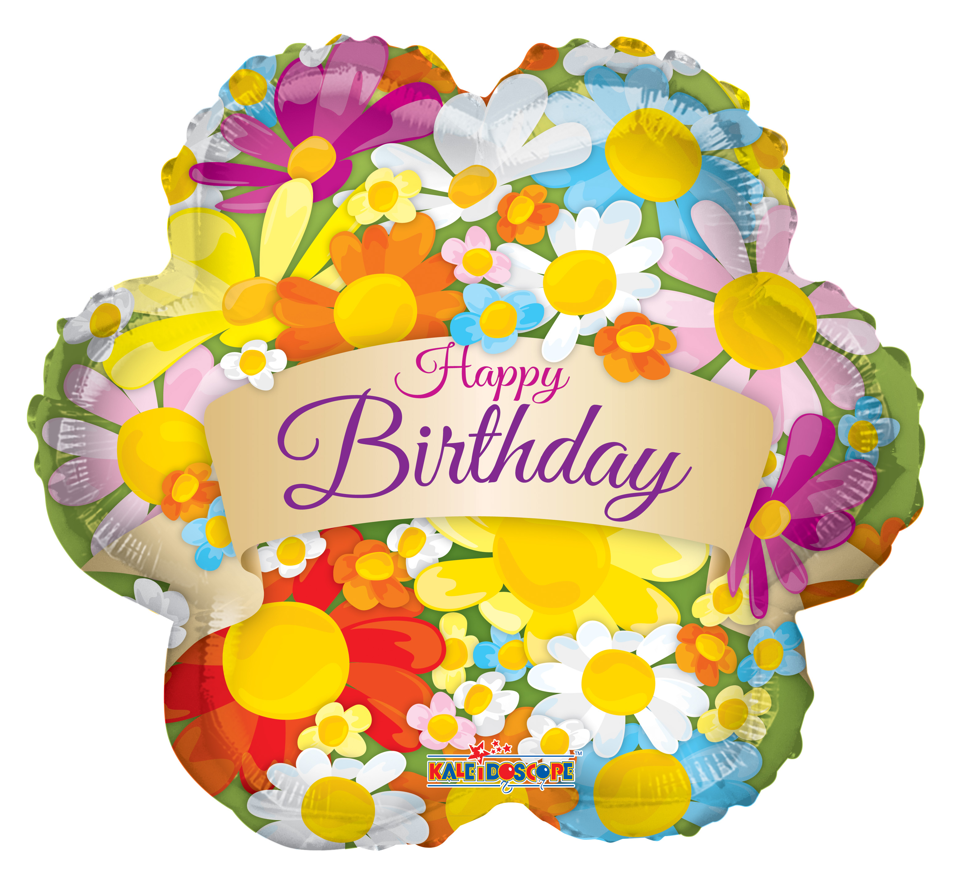 4" Airfill Only Happy Birthday Flowers With Banner Balloon Bargain