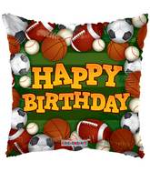 18" Birthday Sports Green Balloon