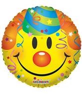 18" Smiley With Party Hat Balloon