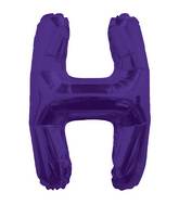 14" Airfill with Valve Only Letter H Purple Balloon