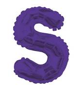 14" Airfill with Valve Only Letter S Purple Balloon