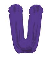 14" Airfill with Valve Only Letter V Purple Balloon
