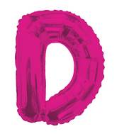 14" Airfill with Valve Only Letter D Hot Pink Balloon