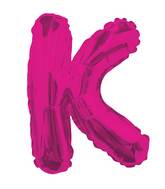 14" Airfill with Valve Only Letter K Hot Pink Balloon