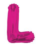 14" Airfill with Valve Only Letter L Hot Pink Balloon