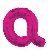 14" Airfill with Valve Only Letter Q Hot Pink Balloon