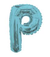 14" Airfill with Valve Only Letter P Light Blue Balloon