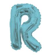 14" Airfill with Valve Only Letter R Light Blue Balloon