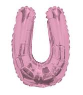 14" Airfill with Valve Only Letter U Pink Balloon