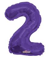 14" Airfill with Valve Only Number 2 Purple Balloon