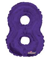 14" Airfill with Valve Only Number 8 Purple Balloon