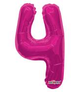 14" Airfill with Valve Only Number 4 Magenta Balloon