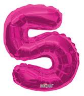14" Airfill with Valve Only Number 5 Magenta Balloon